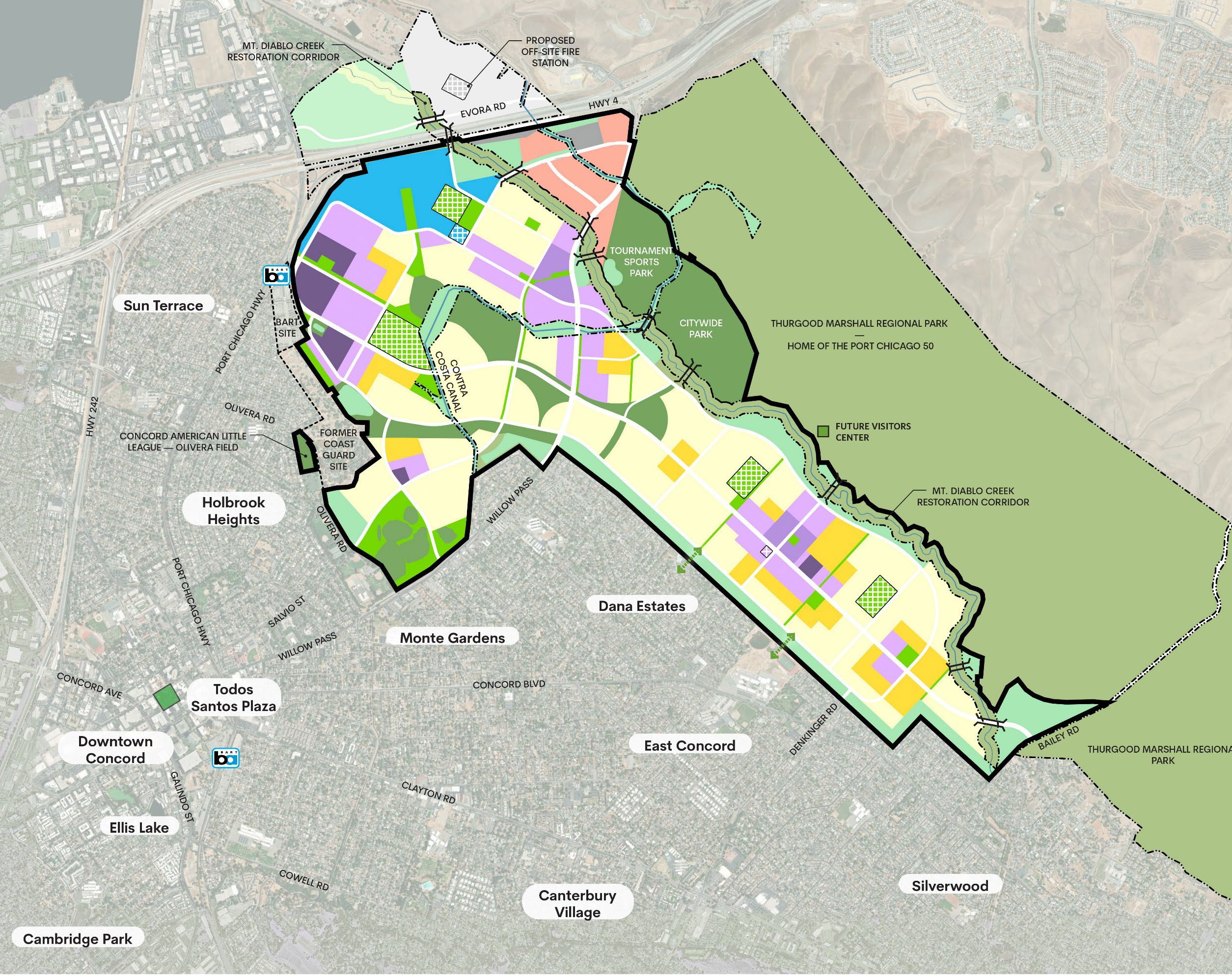 Conceptual Land Use Plan for the Concord Naval Weapons Station reuse project — Brookfield Properties