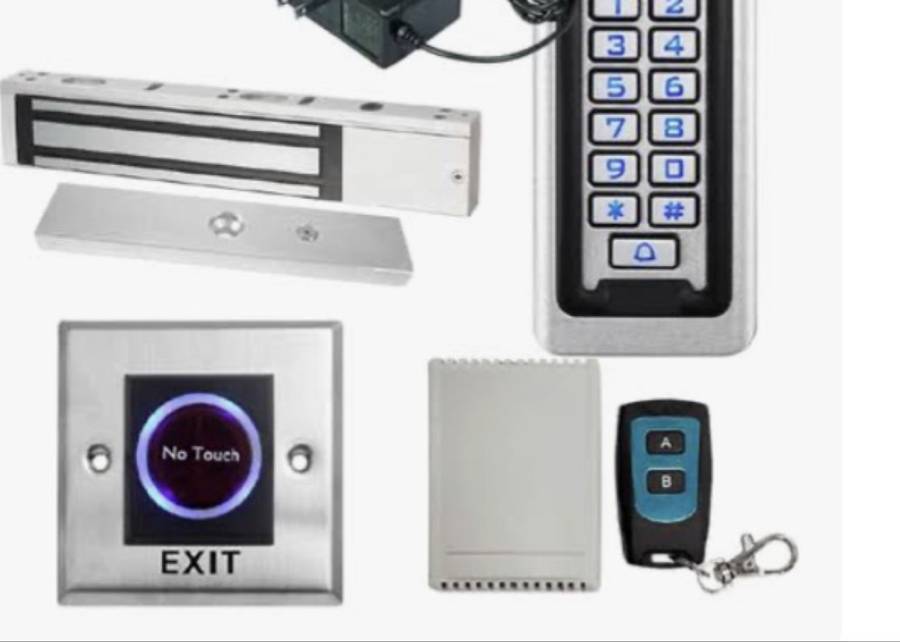 Access control kit: mag-lock, keypad, exit button